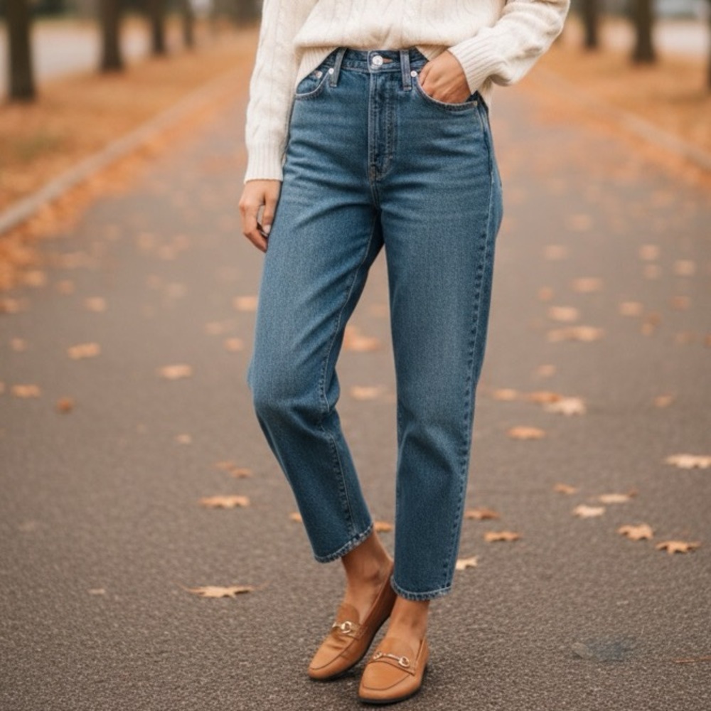 Madewell Blue Ankle Balloon Jeans